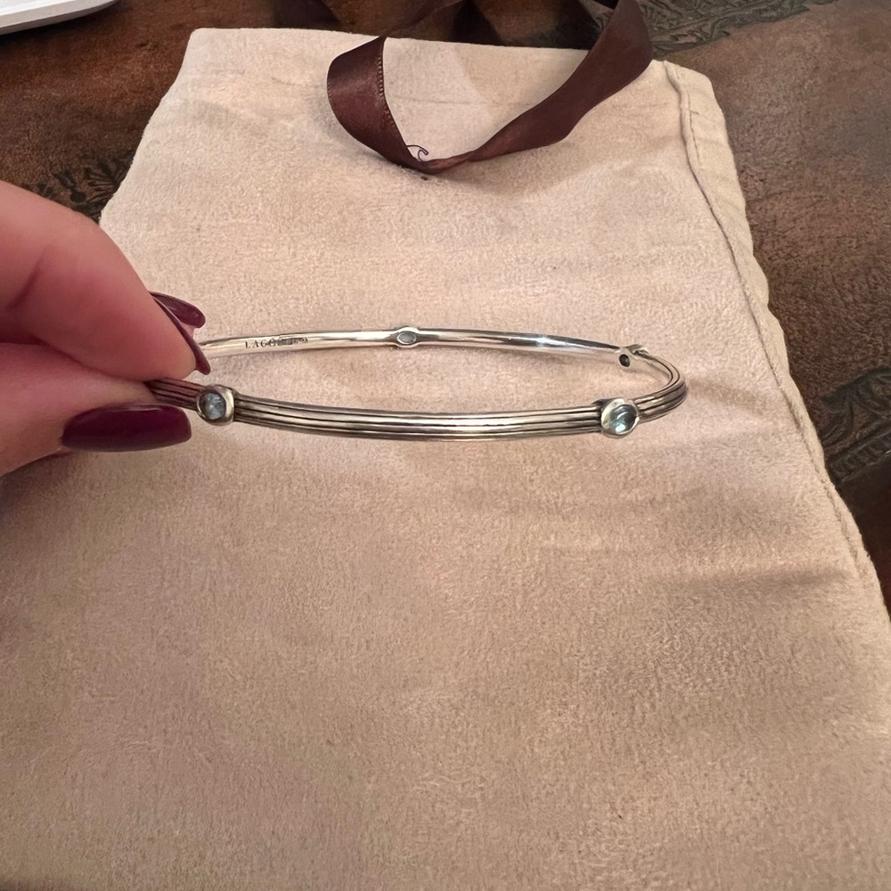 Lagos bangle with topaz, 925 silver